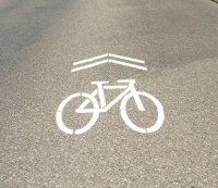Symbol indicated Bike Lane ahead