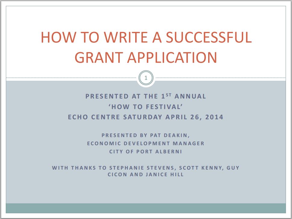 How to Write a Successful Grant Application
